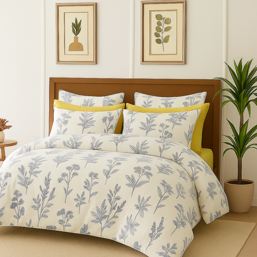 Ivory Garden Bloom Bedsheet Set